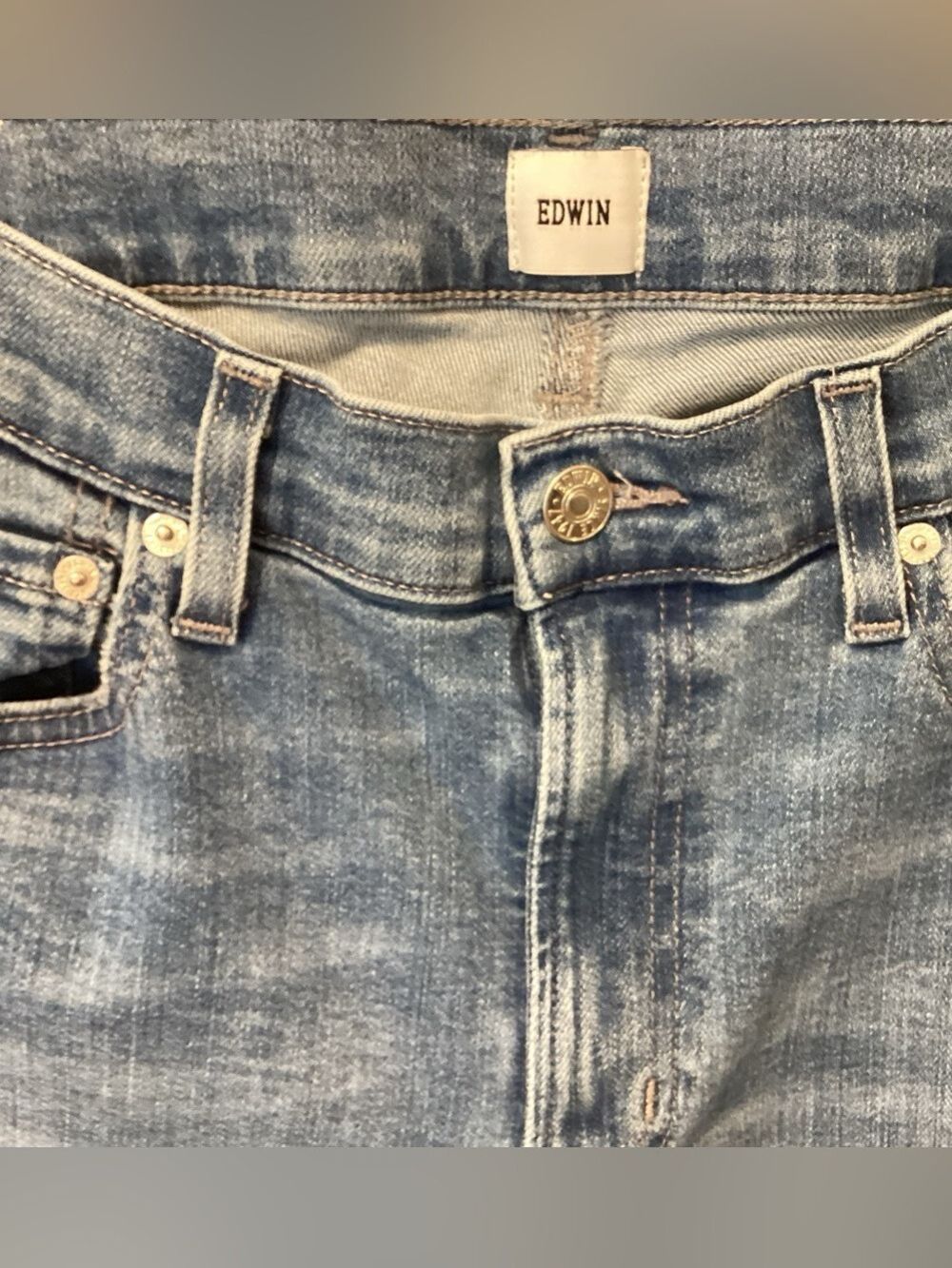 Edwin Mid Rise Straight Crop Jeans Size 28 - Picture 6 of 6